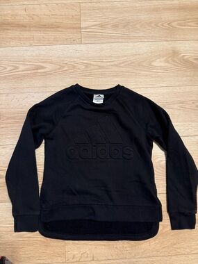 adidas Black Tonal Logo Pullover Sweatshirt. Size 10-12